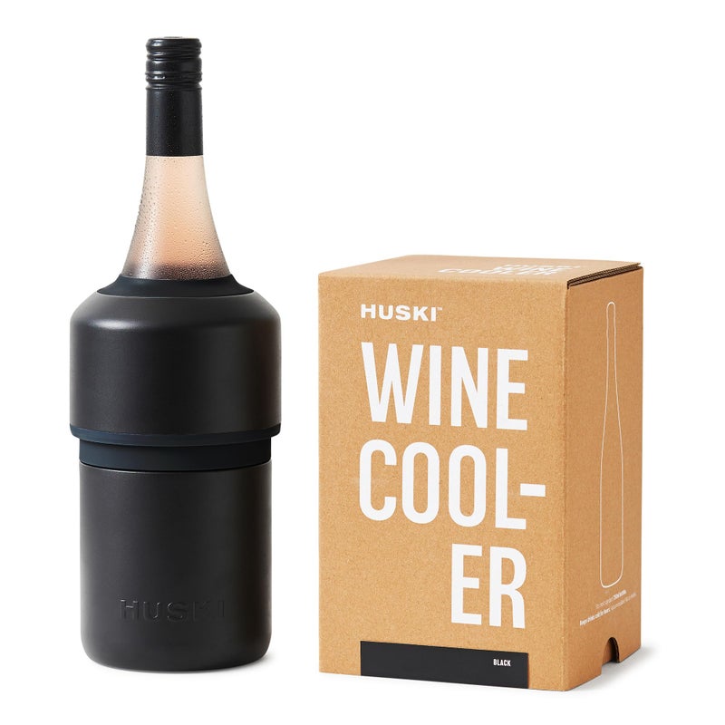 Huski Wine Chiller | Award Winning Iceless Design | Keeps Wine Cold up to 6 Hours | Wine Accessory | Next Generation Ice Bucket | Fits Some Champagne Bottles | Perfect Gift for Wine Lovers (Black) - Image 1